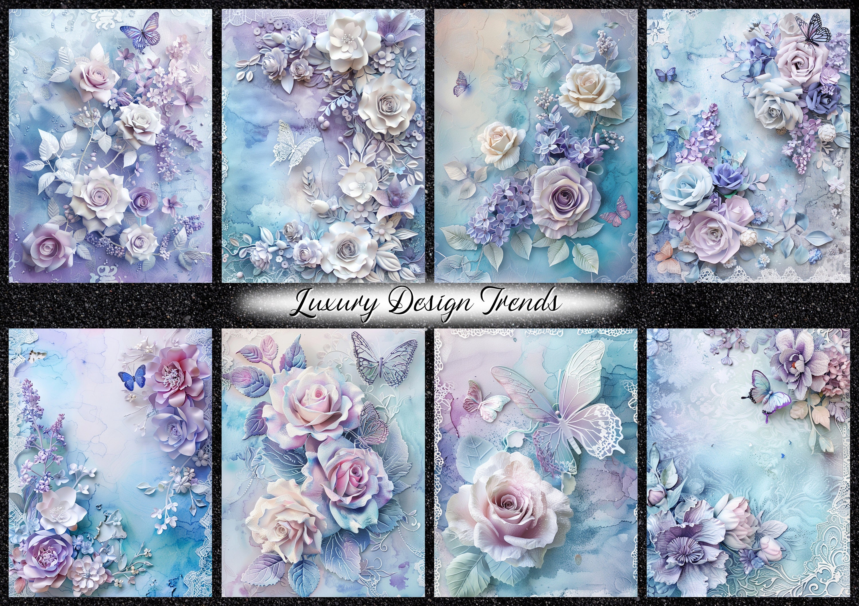Floral Blue Junk Journal Kit | Flower Journal Printable | Junk Journal ...