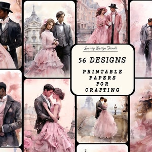 Paris Junk Journal Kit, Vintage Rosa Aquarell Basteln, Paris Digital Paper Kit, Paris Digital Junk Journal, Paris Digital Papers, Ephemera