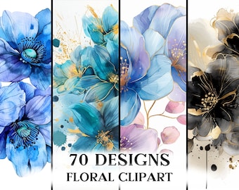 70 papeles para manualidades de flores variadas: impresiones digitales para diarios basura, creación de tarjetas, decoupage, álbumes de recortes, uso comercial, manualidades de bricolaje