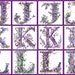 104 PNG, Watercolor Floral Alphabet Collection Clipart, Purple Alphabet ...