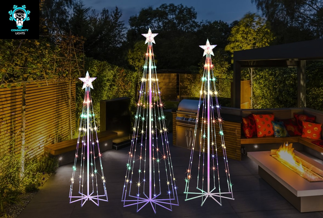 Set of 3 LED Outdoor Christmas Tree Lights 4' 5' Etsy