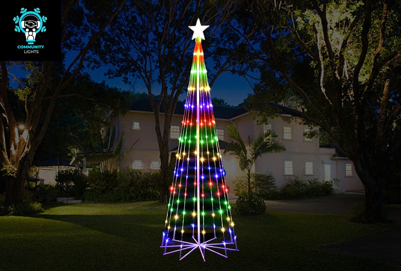 Multicolor LED Light Show Christmas Tree Cone 7.5ft Outdoor Xmas Yard