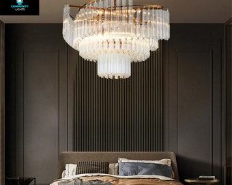 Luxurious 10-Light LED Crystal Chandelier Pendant Ceiling Lamp with Modern Elegance