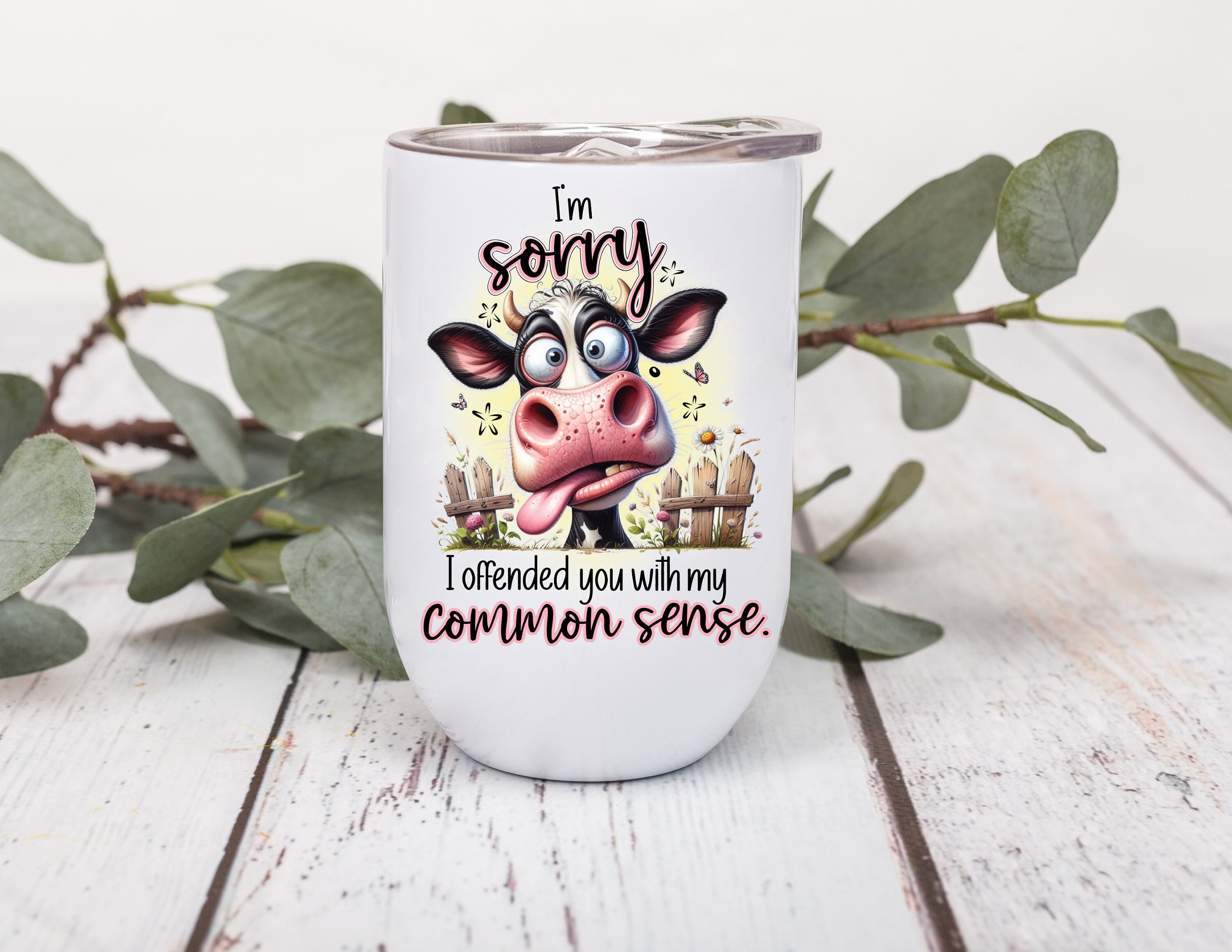 Offended Cow I'm Sorry I Offended You PNG, Sublimation Design, Cow With Crazy Face ...