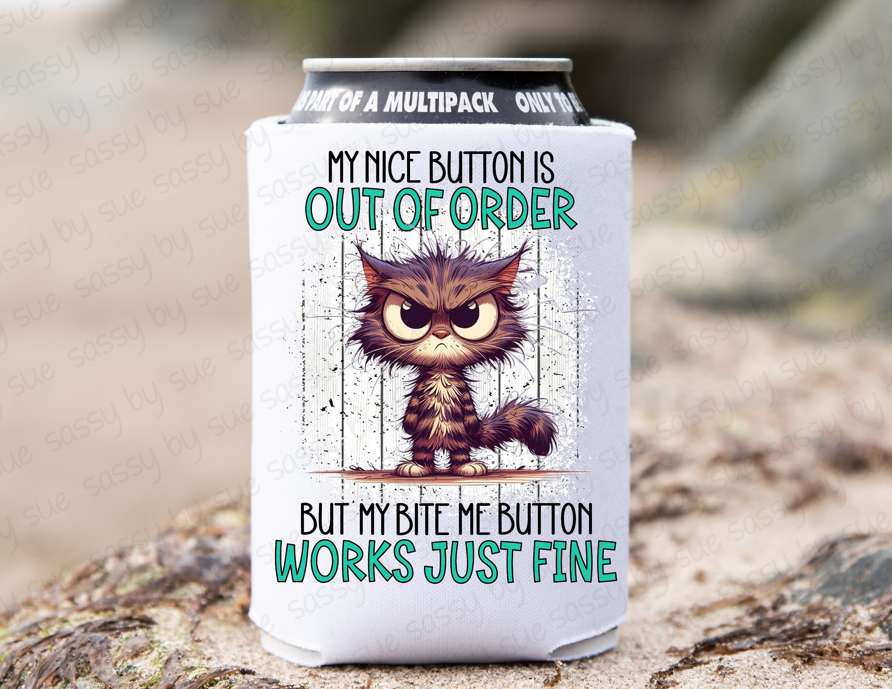 My Nice Button is Out of Order PNG, Sublimation Design, Angry Cat PNG ...