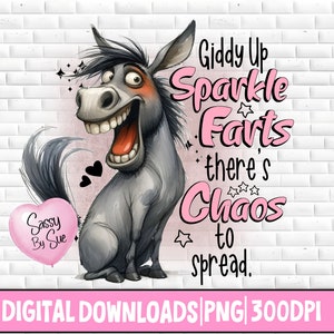 Giddy Up Sparkle Farts PNG, Crazy Horse Sublimation PNG, Divertente Detto Sul Cavallo, Caos, Per Compleanno, Adulto, Tazza Sublimazione, Bicchieri, Asciugamano