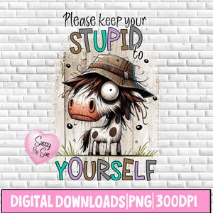 Please Keep Your Stupid To Yourself PNG, Sublimation Design, Silly Cartoon Horse PNG, Sarcastic Saying, Funny Quote, Horse Mug, Tumbler
