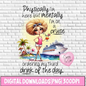 Wakacje na rejsie PNG, Projekt sublimacji, Cruising Lady PNG, Zabawny cytat na rejs, Wakacje, Marzenie, Humor biurowy, Miłośnik rejsów, Zabawa przy piciu