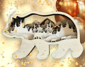 Bear Multilayer Painting Kit: Laser Cut Files