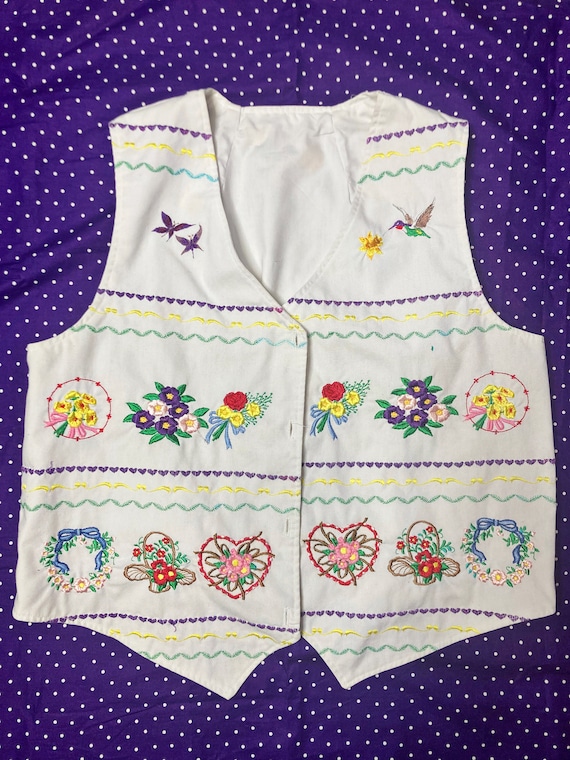 Vintage handmade embroidered vest