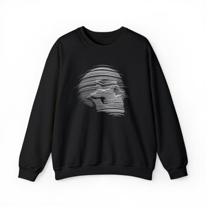 Glitch Skull Sweatshirt, Skull Sweatshirt, Skull Shirt