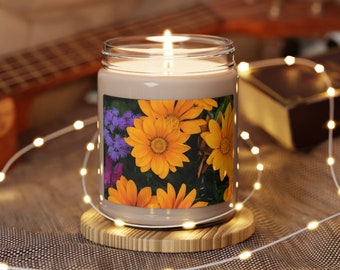 Summer Flowers Soy Candle: Scented, Eco-Friendly, 50-60 Hour Burn