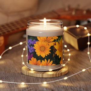 Summer Flowers Soy Candle: Scented, Eco-Friendly, 50-60 Hour Burn
