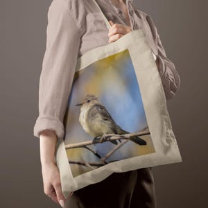 Bird Lover's Cotton Canvas Tote Bag, Nature Inspired Shopping Bag, Eco-Friendly Reusable Bag, Gift for