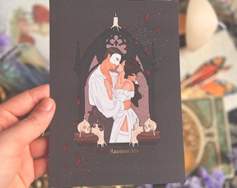 Spooky Couple Gold Foil Prints (Purple & White)