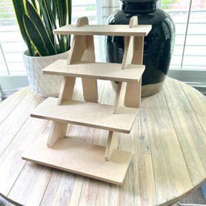 4-tier Display Stand 14&quot;, HDF, Craft Show Display, Candle Display, Soap Display, Tiered Shelves, Retail Display, Tabletop Display