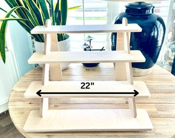 4-Tier Baltic Birch Wood Display Stand: Craft Show Display Shelving