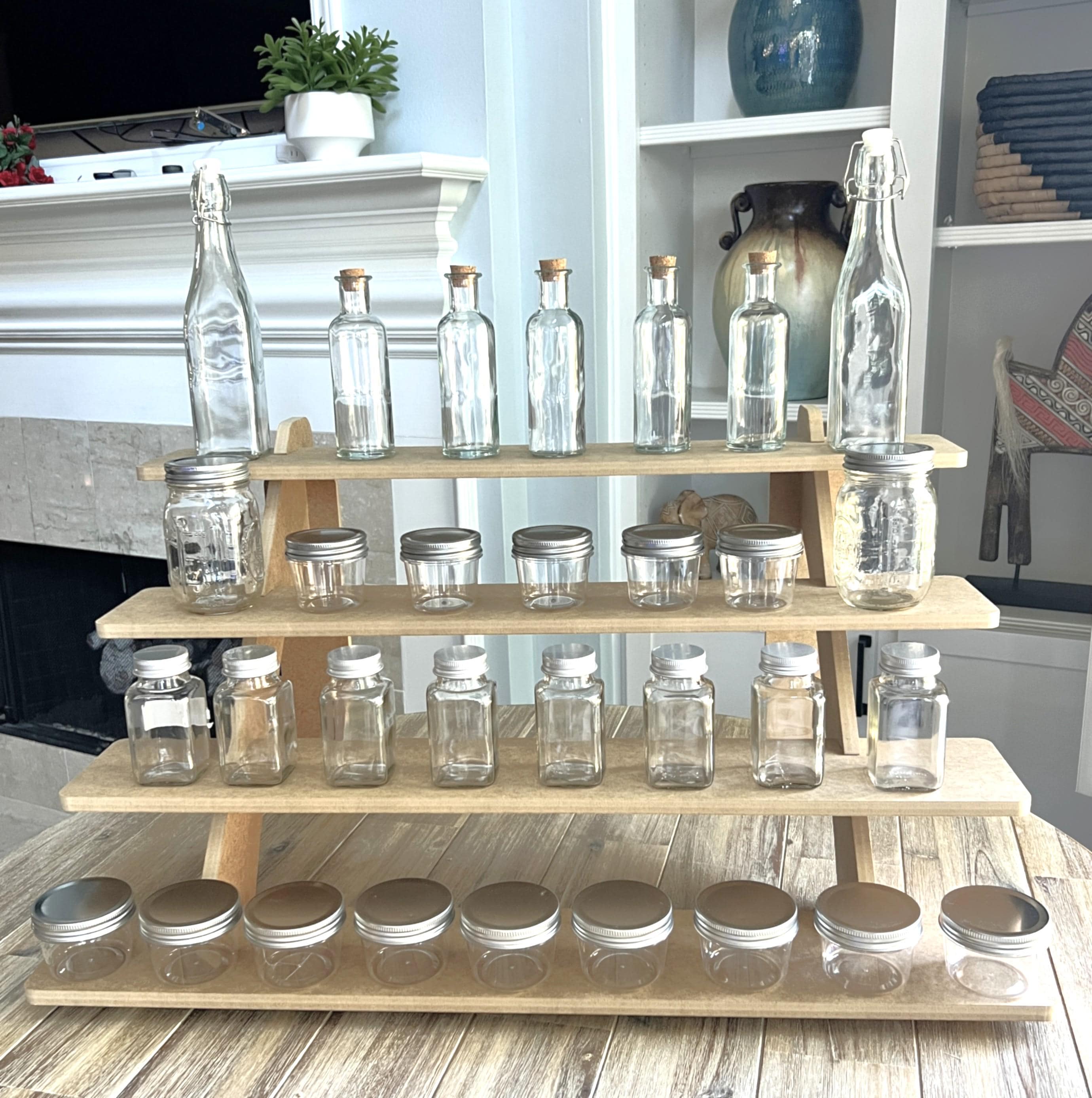 Display Table Rack Sm 4-tier HDF Display Stand: Tabletop 30