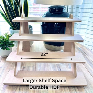 4-Tier HDF Display Stand: Craft Fair Tabletop Shelf (22" Shelves)