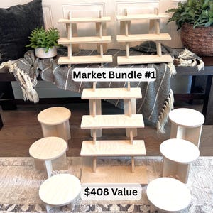 Display Stand Bundle #1, 3-tier display, Candle Display, Craft Show display, cupcake display, dessert display, tabletop display, cake stands