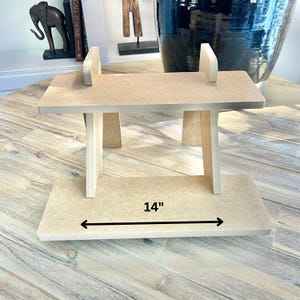 2-Tier HDF Display Stand: Tabletop Collapsible Vendor Shelving for Craft Shows