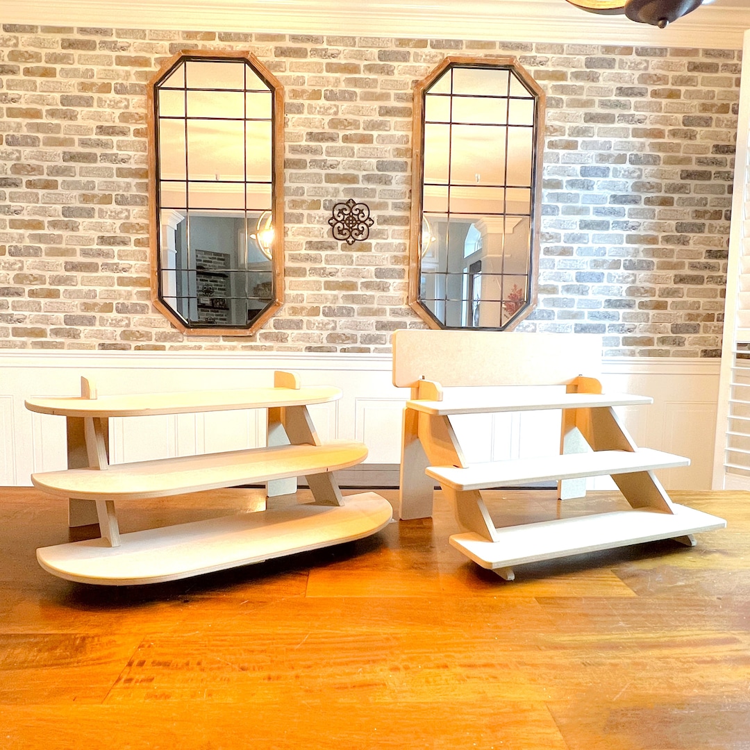 2pack Display Stands Unfinished MDF, 3tier Display Stand, Value