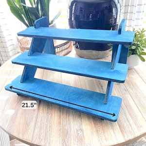 Tabletop 3-Tier 21&quot; Wood Display Stand, Product Risers, Collapsible Craft Fair Shelves, Vendor display, cupcake display, dessert display