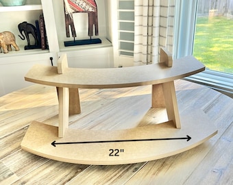 2-Tier HDF Curved Display Stand: Tabletop Vendor Display for Craft Shows