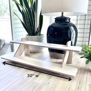 2-Tier Wood Display, Craft Show Display, 30&quot; Tiered Shelves, Tabletop Display, Large Candle Display, Collapsible Shelves, cupcake stand