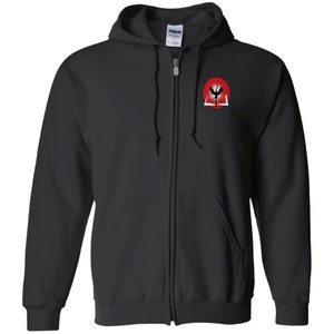 G186 Zip Up Hooded Sweatshirt RJR Front and From the Ashes Phoenix Back