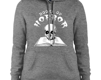 LST254 Felpa con cappuccio pullover da donna Design Books of Horror 1