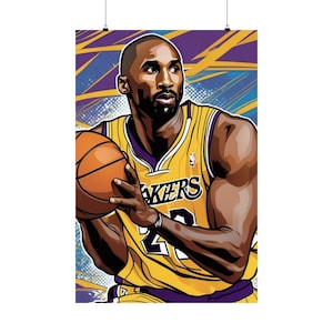 Kobe Bryant Inspirational Poster - The Black Mamba Tribute Art - Lakers Legend & NBA Icon Wall Decor&quot;Gift Idea