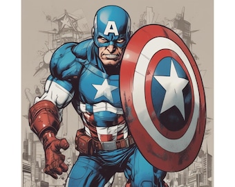 Captain America-poster - klassieke patriottische muurkunst - decor Marvel's First Avenger