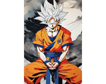 Poster epico del Guerriero Saiyan - Stampa artistica del campione anime intenso - Capolavoro definitivo dei fan per la decorazione della parete - Edizione da collezione