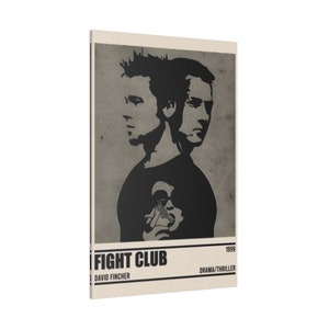 Plakat filmowy Fight Club w stylu minimalistycznym, niestandardowy wydruk na płótnie