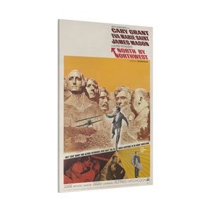 Alfred Hitchcock&#39;s North By Northwest Vintage Movie Poster Custom Canvas Wall Print