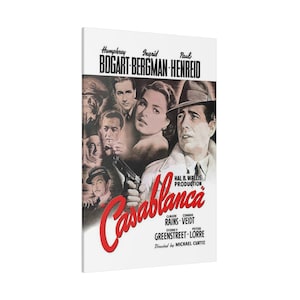 Casablanca Vintage Movie Poster Stampa su tela personalizzata