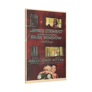 Alfred Hitchcock&#39;s Rear Window Vintage Movie Poster Custom Canvas Wall Print