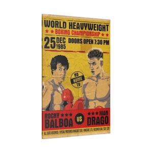 Rocky vs. Póster de lucha de Ivan Drago, lienzo personalizado, impresión de pared