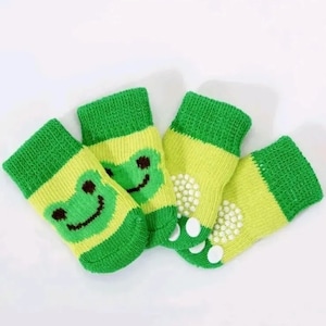 Frog Pet Socks Non Skid Anti Slip Small Medium Large
