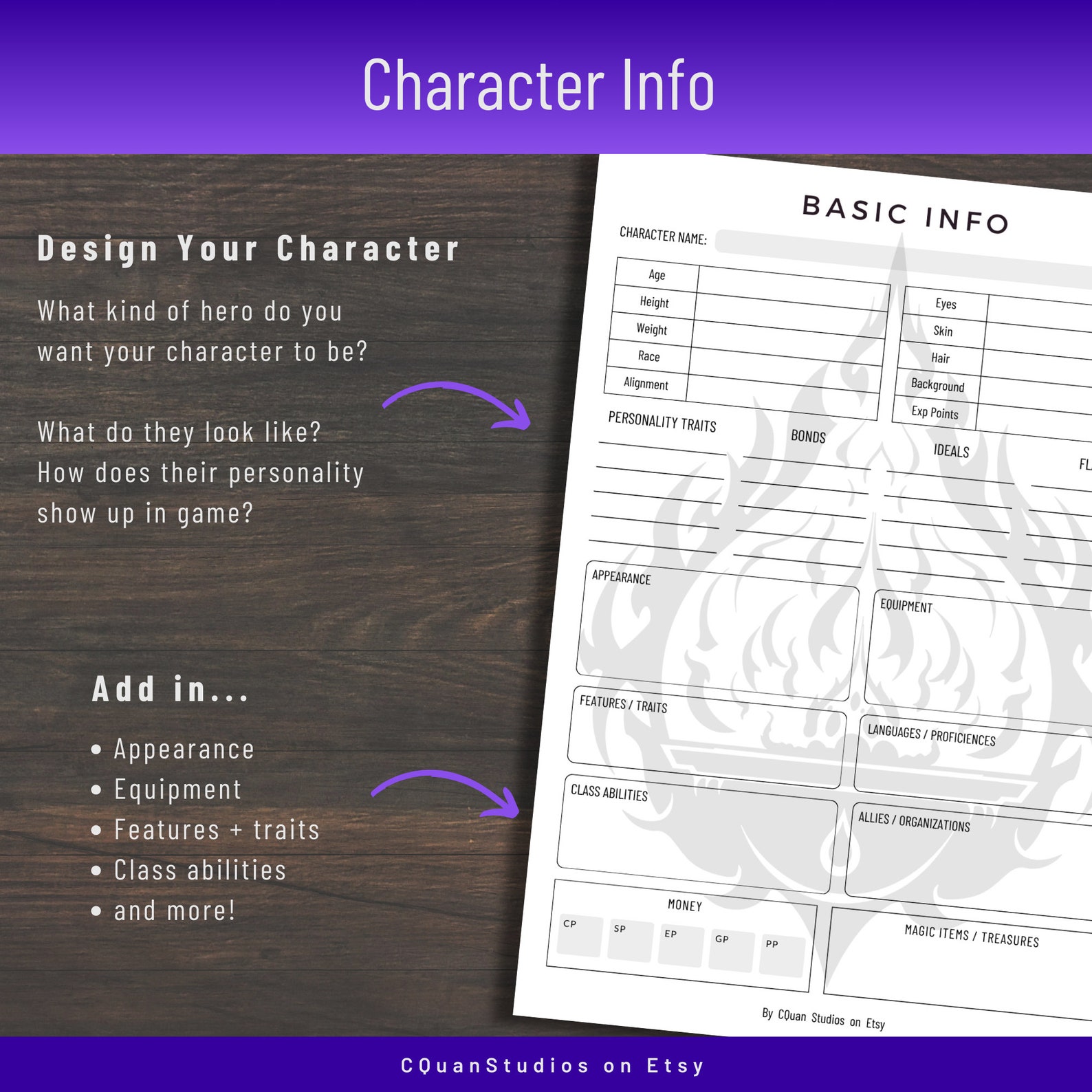 Player Sheet.pdf Dnd Character Sheet Bundle: 12 Class Player Sheets (digital Printable ...