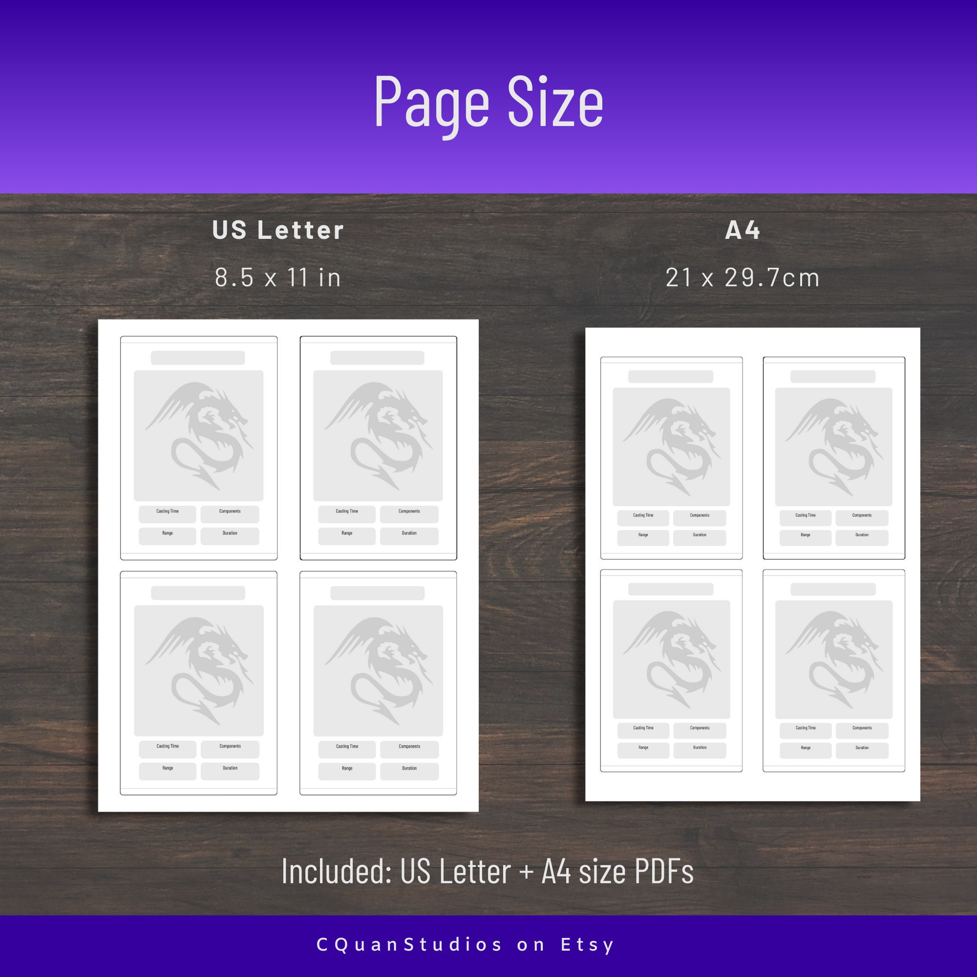 Blank, DND Spell Cards, 5e Spell Cards, Two Sided Cards, Dnd Printable ...