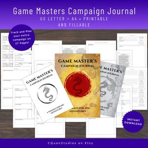 Game Master Campaign Journal: 5e TTRPG Adventure Tracker (PDF)
