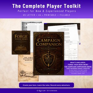 D&D-Spieler-Starterpaket | Charakterjournal, Session-Null-Arbeitsbuch | D&D-Druckvorlage
