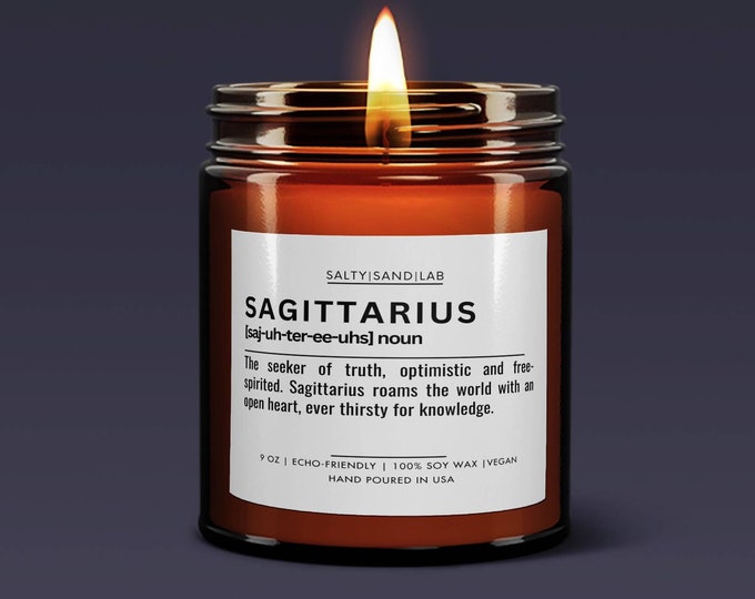 Sagittarius Birthday Candle, Zodiac Candles, Astrology Candles, Zodiac Gifts, Astrology Gifts, Horoscope Gifts, BFF Gift, Star Sign Candle