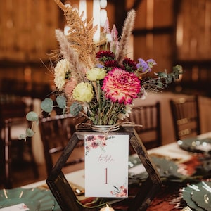 Rustic Wooden Hexagon Centerpiece with Mason Jar image 1