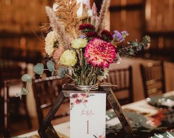 Rustic Wooden Hexagon Centerpiece with Mason Jar