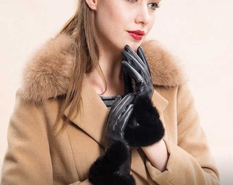 Woman Winter Mink Fur Gloves