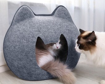 Cozy Felt Cat Bed Cave