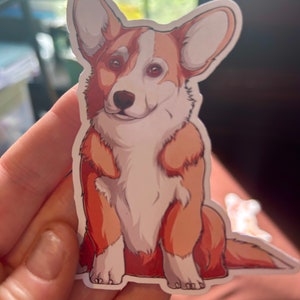 Corgi sticker, vinyl, glossy, dog sticker